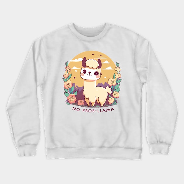 No Prob-llama Crewneck Sweatshirt by CreativeSage